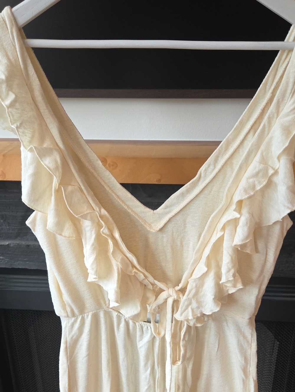 Cream Ruffle Jumpsuit - Picture 4 of 7
